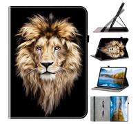 Unichthy Flip Printed Case for iPad mini (A17 Pro, 2024 Model, 7th Generation) / mini 6 (2021 Model,6th Generation) 8.3-inch Shockproof Card Holder Multi-Angle Stand Cover with Pen Holder, Cool Lions