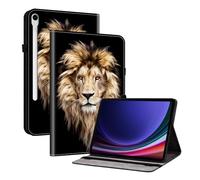 Unichthy Flip Printed Case for Samsung Galaxy Tab S11 2025 Shockproof Card Holder Multi-Angle Stand Cover with Pen Holder for Samsung Galaxy Tab S11 2025 Cool Lions