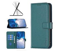 Unichthy For Sony Xperia 1 VI (2024) Case Geniune Leather Shockproof Flip Wallet Folio Official Phone Case Magnetic Closure Stand Card Slots Bumper Protective Cover for Sony Xperia 1 VI (2024) Green