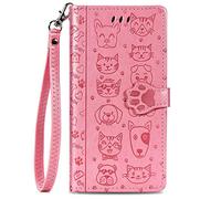 Unichthy For Xiaomi POCO X7 Pro Case with Cats Dogs On Cute Wallet Flip Phone Skin PU Leather Magnetic Folio Cover Bumper TPU Stand Card Holder with Strap for Xiaomi POCO X7 Pro Pink