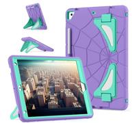 Unichthy Kids Case for iPad 10.2 inch, iPad 9th/8th/7th Generation 2021/2020/2019 Kickstand Cover for Boys Girls Shockproof Hybrid Thickned Cornor Impact Protection, Purple