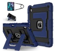 Unichthy Kids Case for iPad mini (A17 Pro, 2024, 7th Gen.) / mini 6 (2021, 6th Gen.) 8.3-inch Fully-Body Shockproof Kiddie Cover with Crossbody Strap/Built-in Stand for Boys & Girls, Navy Blue
