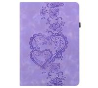 Unichthy Love Heart Case for iPad Pro 12.9 Case 6th/5th/4th/3rd Generation, Slim Folding Multi-Angle Stand Card Holder Cover for iPad 12.9 Pro 2022/2021/2020/2018 - Purple