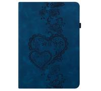 Unichthy Love Heart Case for iPad Pro 12.9 Case 6th/5th/4th/3rd Generation, Slim Folding Multi-Angle Stand Card Holder Cover for iPad 12.9 Pro 2022/2021/2020/2018 - Blue