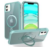 Unichthy Magnetic Stand iPhone 12/12 Pro Case Support Magsafe Shockproof Military-Grade Protection Slim Hard Translucent Matte |Built-in Invisible Stand| iPhone 12/12 Pro Phone Case Cover Teal
