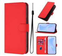 Unichthy Multiple Colours Case for HONOR Magic8 Lite 5G Cover, Solid Colour Flip Wallet Case, PU Leather with Soft Touch, 3 Card Slots, Magnetic Closure, Kickstand & Shockproof TPU Skin,Red