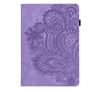 Unichthy Paisley Case for Nokia T10 Case 8.0 Inch 2022, Slim Folding Multi-Angle Stand Card Holder Cover for Nokia T10 Tablet 8" Purple