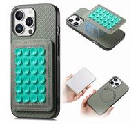 Unichthy Silicone Suction Case for iPhone 15 Pro Max Cover with Detachable Non Slip Suction Cup Phone Mount, Hands-Free Phone Accessories for Selfies and Videos Phone Skin for iPhone 15 Pro Max Green