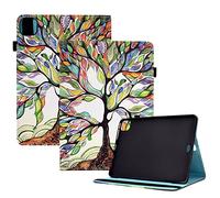 Unichthy Smart Case for iPad Air 11-inch M2 2024 M3 2025/10.9 Air 5th Generation 2022/10.9 Air 4th 2020, Slim Folding Stand Card Slots Cover Shockproof Shell with Auto Wake/Sleep, Life Tree