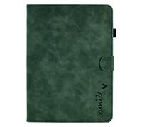 Unichthy Smart Case for iPad Air 11-inch M2 2024 M3 2025/10.9 Air 5th Generation 2022/10.9 Air 4th 2020, 3D Love Heart Shockproof Shell Slim Folding Stand Card Slots Cover with Auto Wake/Sleep Green
