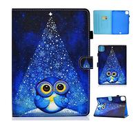 Unichthy Smart Case for iPad Air 11-inch M2 2024 M3 2025/10.9 Air 5th Generation 2022/10.9 Air 4th 2020, Slim Folding Stand Card Slots Cover Shockproof Shell with Auto Wake/Sleep, Blue Owl