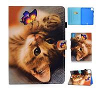 Unichthy Smart Case for iPad Air 11-inch M2 2024 M3 2025/10.9 Air 5th Generation 2022/10.9 Air 4th 2020, Slim Folding Stand Card Slots Cover Shockproof Shell with Auto Wake/Sleep, Butterfly Cat
