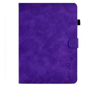 Unichthy Smart Case for iPad Air 11-inch M2 2024 M3 2025/10.9 Air 5th Generation 2022/10.9 Air 4th 2020, 3D Love Heart Shockproof Shell Slim Folding Stand Card Slots Cover with Auto Wake/Sleep Purple