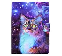 Unichthy Smart Case for iPad Air 11-inch M2 2024 M3 2025/10.9 Air 5th Generation 2022/10.9 Air 4th 2020, Slim Folding Stand Card Slots Cover Shockproof Shell with Auto Wake/Sleep, Starry Cat