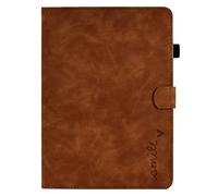 Unichthy Smart Case for iPad Air 11-inch M2 2024 M3 2025/10.9 Air 5th Generation 2022/10.9 Air 4th 2020, 3D Love Heart Shockproof Shell Slim Folding Stand Card Slots Cover with Auto Wake/Sleep Brown
