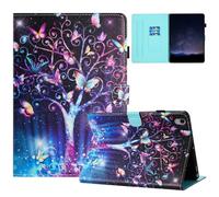 Unichthy Smart Case for iPad Mini 7/6 Gen 8.3" with Auto Wake/Sleep, Slim Folding Stand, Shockproof Shell, Card Slot, Butterfly Tree