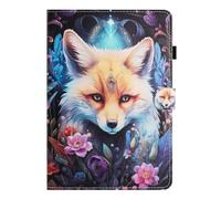 Unichthy Smart Case for iPad Pro 11 inch (M4) 2024, Slim Folding Multi-Angle Stand Card Slots Cover Shockproof Folio Shell with Auto Wake/Sleep for 2024 11-inch iPad Pro Fox Queen