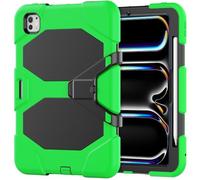 Unichthy Tough Case for iPad Pro 13 inch (M4) 2024 for Girls with Built-in Screen Protector/Pencil Holder/Kickstand Cover for Kids Heavy Duty Shockproof Case for 2024 Released 13-inch iPad Pro Green