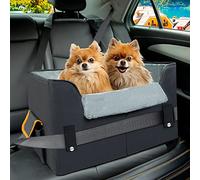 UNICITII Dog Car Seat for Small Dogs, Elevated Dog Booster Seat Pet Travel Carrier Bed for Car with Adjustable Straps Pet Car Booster Seat for Small Dogs Cats