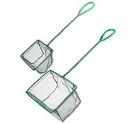 Uniclife 10/15/20/25 cm Aquarium Fish Net Fine Mesh Fish Catch Nets with Plastic Handle - Green