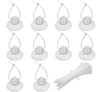 Uniclife 10 Pack Aquarium Suction Cups and 20 Pieces Adjustable Zip Ties Cables Set Fish Tank Tools for Binding Moss Holding Airline Tubing Decorations Shrimp Nests and Reptile Hammocks