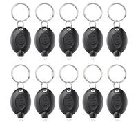 Uniclife 10 Pack LED Keychain Flashlight Mini LED Keychain Light 12 Lumen Portable Ultra Bright Battery Powered Key Ring Torch for Outdoor Camping Hiking and Emergency Lighting, Black Shell