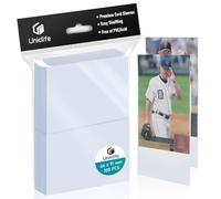 Uniclife 100 Counts Thickened Trading Card Sleeves Ultra Clear Penny Sleeves for Trading Cards Baseball Card Sleeves Card Protectors for Sports Cards MTG Cards Football Cards, 66 x 91 mm