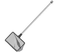 Uniclife 10cm Aquarium Fish Net with Telescopic Stainless Steel Handle Small Square Net with Soft Fine Mesh Sludge Food Residue Wastes Skimming Cleaning Net for Fish Tanks Small Koi Ponds and Pools