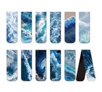 Uniclife 12 Pcs Magnetic Bookmark with Ocean Designs, Bookmarks for Women, Magnet Book Marks for Book Lovers, Ocean-Themed Book Markers Clip for Readers, Teachers, Adults and Men