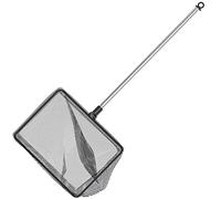 Uniclife 14cm Aquarium Fish Net with Telescopic Stainless Steel Handle Larger Square Net with Soft Fine Mesh Sludge Food Residue Wastes Skimming Cleaning Net for Fish Tanks Small Koi Ponds and Pools