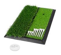 Uniclife 2-in-1 Golf Hitting Mat, Heavy-Duty Golf Practice Mat with Non-Slip Rubber Base Golf Tees & Rubber Tee Holder, Portable Golfs Training Mat for Indoor & Outdoor Swing Chipping Driving