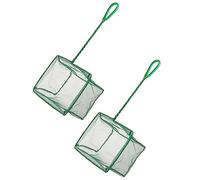 Uniclife 2 Pack 20 cm Aquarium Fish Net Fine Mesh Fish Catch Nets with 26 cm Plastic Handle - Green