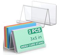 Uniclife 2 Pack 8 x12 cm Business Card Holder, 12,7x 8,1x 8,1 cm, Clear Acrylic Index Card Display Stand, Postcard Holder, Horizontal Business Card Holder for Desk, 200 Card Capacity