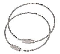 Uniclife 20 Pack Wire Keychain Cable 13cm Large Stainless Steel Key Ring Loop Holder for Outdoor Hiking Heavy Duty Connectable Luggage Tag Keeper for Sport and Travel