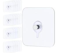 Uniclife 20 Pcs Self Adhesive Picture Hooks 18 kg Load Heavy Duty Picture Hangers Without Nails Adhesive Wall Hook for Hanging Transparent Waterproof Frame Hangers Sticky Hooks for Bathroom Kitchen