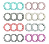 Uniclife 24 Pcs Key Caps, 2.3 cm Round Key Covers Caps, Soft Stretchy Key Identifiers for Small Regular House Keys (Not Suitable for Square or Odd-Shaped Keys), 8 Colors