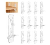 Uniclife 28 Pcs Clear Plastic Cabinet Shelf Pegs, 6 mm Self-Locking Shelf Support Pegs Shelf Brackets for 20 mm Thick Shelves, Cabinet Shelf Clips Cabinet Shelf Pins for Wood Shelving