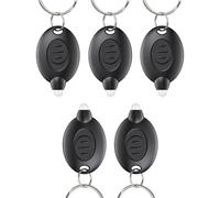 Uniclife 5 Pack LED Keychain Flashlight Mini LED Keychain Light 12 Lumen Portable Ultra Bright Battery Powered Key Ring Torch for Outdoor Camping Hiking and Emergency Lighting, Black Shell