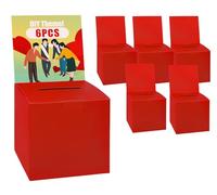Uniclife 6 Pack Ballot Boxes with Slot Suggestion Box Raffle Box Red Donation Boxes for Fundraising with Removable Header for Business Voting Collecting Card Contest, 15 x 15 x 15 cm