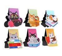 Uniclife 6 Pcs Magnetic Bookmark, Cute Cat Bookmarks for Women, Magnet Book Marks for Book Lovers, Fun Book Markers Clip for Readers Teachers Adults and Men, 6 Unique Cat Patterns
