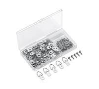 Uniclife 60 Pcs D Ring Picture Hangers with Screws, 4.5 kg Load Heavy Duty Picture Hanging Hardware, Single Hole Picture Hooks, D Rings for Picture Frame Hanging for Paintings Mirrors Clocks