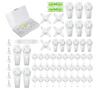 Uniclife 60 Pcs Non-Trace Picture Hooks for Hard Wall, Picture Hanging Kit, Non-Trace Wall Hooks with Nails, White Picture Hangers Stucco Hooks for Photo Frame, Painting and Art