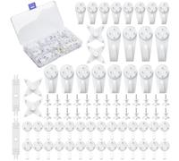 Uniclife 80 Pcs Non-Trace Picture Hooks for Hard Wall, Picture Hanging Kit, Non-Trace Wall Hooks with Nails, White Picture Hangers Stucco Hooks for Photo Frame, Painting and Art