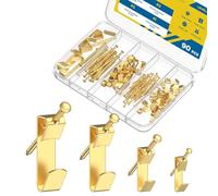 Uniclife 90 Pcs Picture Hanging Kit, 4.5 kg, 13 kg, 22 kg, 45 kg Heavy Duty Picture Hangers for Drywall & Wood, Picture Hanging Hooks, Frame Hooks for Hanging Photos Mirrors Paintings