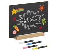 Uniclife A4 Tabletop Chalkboard Sign with Stand & Chalk Markers, 21 cm × 30 cm, Double-Sided Wooden Chalk Board Sign for Tables, Large Reusable Message Board, Menu Board for Bar Restaurant Wedding