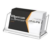 Uniclife Acrylic Business Card Holder for Desk 1 Slot Clear Business Card Display Stand for Men & Women Desktop Business Card Organizer Card Stand for Office Home Exhibition, 60 Card Capacity