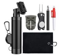 Uniclife Golf Club Cleaning Kit, Golf Cleaning Kit with Golf Club Cleaner, Groove Sharpener, Divot Repair Tool, Golf Ball Line Marker Tool, Towel, and Marker Pen, Golf Accessories Kit