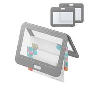 Uniclife ID Badge Holder with Double-Sided Windows Horizontal Hard Plastic Case Black Card Protector Pouch for Office School ID Credit Cards Proximity Key Cards Driver’s Licenses and Passes, 3 Pack