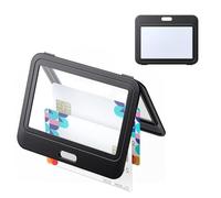 Uniclife ID Badge Holder with Double-Sided Windows Horizontal Hard Plastic Case Black Card Protector Pouch for Office School ID Credit Cards Proximity Key Cards Driver’s Licenses and Passes, 1 Pack