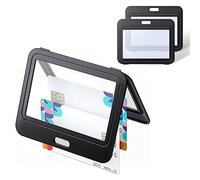 Uniclife ID Badge Holder with Double-Sided Windows Horizontal Hard Plastic Case Black Card Protector Pouch for Office School ID Credit Cards Proximity Key Cards Driver’s Licenses and Passes, 3 Pack